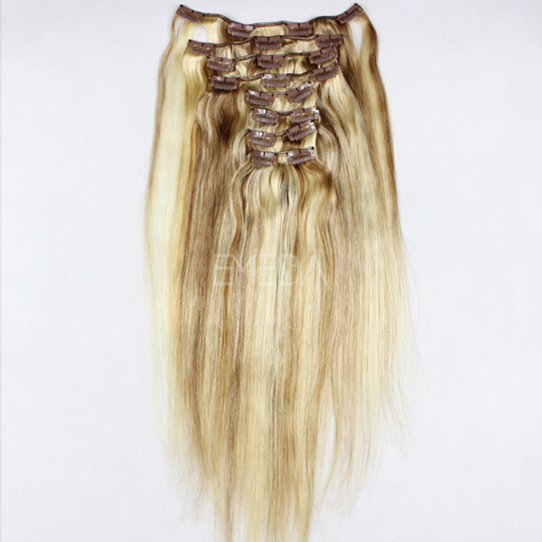 full head blonde clip in hair extensions lp116